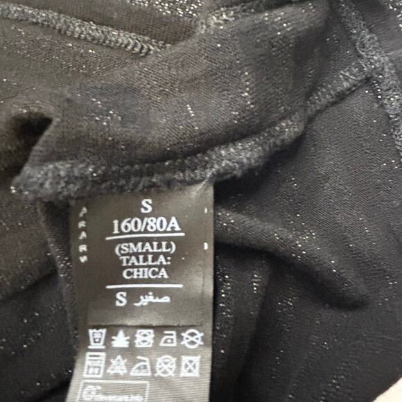 ALLSAINTS women's black silver metallic Rita stripe oversize tee size S - Picture 7 of 9